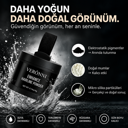 VERONNI™ Hairline Powder – Saç Dolgunlaştırıcı Fiber Tozu